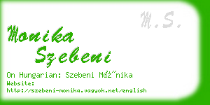 monika szebeni business card